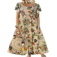 Glookwis dame cvjetno tiskovina dugih haljina ljuljaška suncobrana labava kaftana maxi haljina A-line