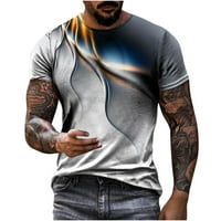 Muška ležerna ljetna majica Big i visoki kratki rukav Crew Crt The The Thee 3D Print Graphic Thirt Streetwear