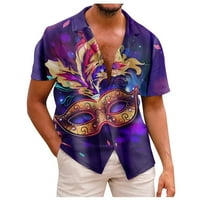 Gotyou Havajska majica za muškarce, Funky casual gumb dolje majica sa džepom, kratki rukav unispor trešnje