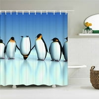 Vodootporni tuš za tuširanje Slatka pingvina polarna medvjeda kupatilo za zavjese od 3D zastori za kupaonice