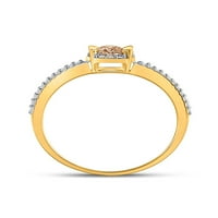 10kt žuto zlato okruglo smeđe dijamantski pasijans mladenkinjski prsten za vjenčanje za vjenčanje CTTW