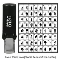Printtoo Personalizirani šumski tematski ikoni okrugli gumeni žig samoinking stamper -black