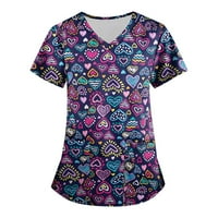 Ženski bluze V-izrez Ženska plus bluza plus veličina Grafički otisci Košulje Kratki rukav Ljetni vrhovi