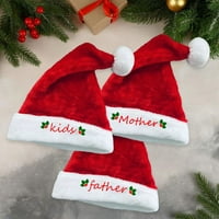 Ruanlalo Božić Santa Claus Hat Soft Fuzzy Plish White Pompom za višekratnu upotrebu Majke Kids Kids