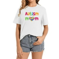 Mama autizma - autistična svijest - puzzle Heart ljetni grafički grafički tee za žene - slatko i trendi