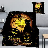 Halloween pokrivač s jastukom, tamnom horor pokrivačem za dnevni boravak spavaće sobe estetski dekor,