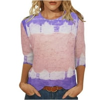 Samickarr Ljeto pulover džempere za žene lagane rukave grafičke majice Thendy bluza V-izrez Tie-dye