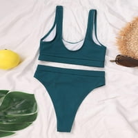 NSENDM WONGE SE bikini set čipkaste up bez leđa dve plaže Nose vruće pruge Printova Konzervativni kupaći