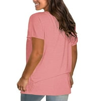 Lydiaunistar Žene vrhovi čišćenje ženske modne modne veličine Plus-size čvrsta labava majica s kratkim