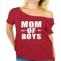 Neugodni stilovi Ženska mama dječaka Slatka majica grafika s ramena Na vrhu majica Bijela majčin dan