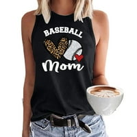 Baseball košulja za ženske trkačke tenk dopis Ispis bejzbol mama ljetni prsluk vrhunska majica bez rukava