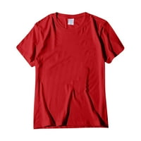 Ženski vrhovi bluza Čvrsti kratki rukav povremeni dame modni vrat vrat ljetni crveni 3xl