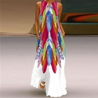 Zyooh Wirent Long Maxi haljina cvjetne print sandress haljine bez rukava bez rukava sa džepovima