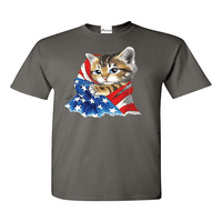 Muška majica kratki rukav - američka zastava mačka