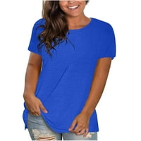 Puntoco ljetni vrh za ženska majica s kratkim rukavima s kratkim rukavima, labav tops plavi 8