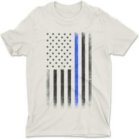 Premium Soft Resingpun USA zastava Plave živote Materija Lagana majica Bijela, 3xl