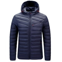Muški dugi rukav puffer Mid-duljina jakna od pune boje, labavi minimalizam protupočarni i toplinski