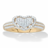 PalmBeach nakit okruglog dijamanta plutajući halo srce tcw u 18K zlato ili platinastom srebrnim srebrom