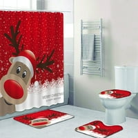 Božićni tuš, zavjesa za božićnu tušicu, klizni kupatilo tepih, toaletni poklopac, mat za kupatilo, kupatilo