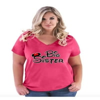 - Ženska majica plus veličine V-izrez, do veličine - velika sestra