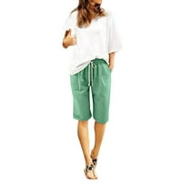 Hlače za žene Žene Ljetne pamučne pantalone plus veličina kratkih kratkih struka Pozajmljivanje plaže