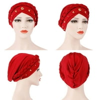 Yebay Ženske pletene perle Dekoracija šešica meka glava šal za glavu glava, žuta