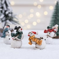 Sretni minijature datuma božićni snjegovinski figurini ukrasi bajki bašta ukras za kuću za božićnu zabavu
