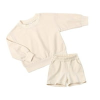 WAVSUF Newborn Outfits set Hratke za dugih rukava Comfort Khaki Dvije postave veličine 2 godine
