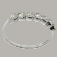 Britanci izrađeni čvrsti sterling srebrni kubični cirkonijski i prirodni kultivirani pearl ženski prsten