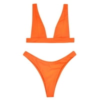 Leey-World Women kupaći ženski plus veličine Bikini set listovog limuna ispisanih ruffles kupaći kostim