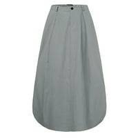 PXiakgy haljine za žene Ženska modna casual čvrsta labava elastična traka suknja Zipper Džepna dugačka