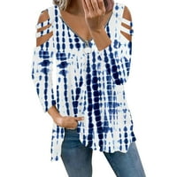 Ženska majica majica V-izrez Ležerne prilike plavi XL