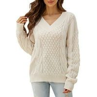 Dukseri pulover za žene djevojke pulover džempere Ljeto ugodno bijelo m
