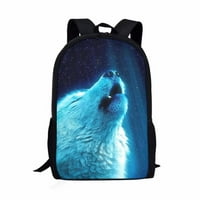 Renewold Kids ruksak Aurora Borealis Wolf Print torbe za knjige Elementarne toddler Školske torbe Travel