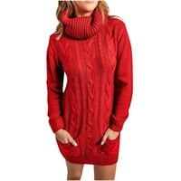 I zimske žene Casaul pulover s čvrstim rukavima Turtleneck džemper