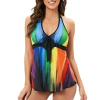 Žene kupaćih kostima Dva kratke hlače Ležerne prilike za rezanje Split Dvije kupaće kostim odjeće Swimress Multicolor XXL