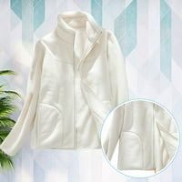 Ketyyh-Chn kaputi za žene plus veličine Poslovni casual dugački kaput bijeli, xl