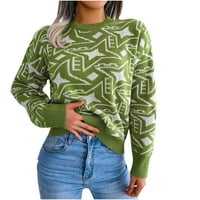 Ženska modna pulover dugih rukava s dugim rukavima, majica s majicama s majicom s rastemnim ugrađenim