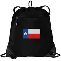Torba za crtanje Texas dva odjeljka Texas Flag Cinch ruksak - Jedinstvena mreža i mikrofiber