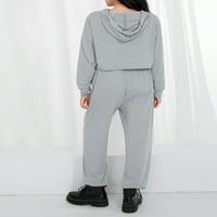 Žene Pajamas Set Loungeweb odjeća sa kapuljačom sa kapuljačom kapuljača i hlače, odijelo za spavanje