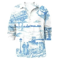 Feternalhawaiian majica za muškarce Ljeto tropsko tiskano uređeno dugme dolje plaža s majicama dugih