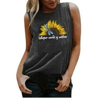Ženska modna suncokreta za ispis Moderski vrhovi, slatka ljetna majica
