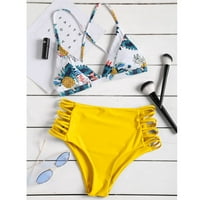Ženski ananas tisak bikini set push-up kupaći kupaći kostim kupaći kostimi