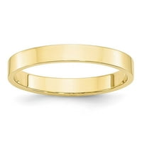 10K Yellow Gold Ltw Flat Muške žene Vjenčani vezni prsten veličine 13