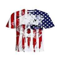 GLONME MENS majica Crew Neck T majice Konka Zastava Ljetni vrhovi Dan neovisnosti Redovna fit bluza