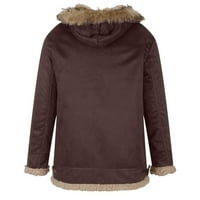 Odeerbi Fau Furry kaput za muškarce zimski kaputi Ležerne prilike Držite toplu zgusnuću kafu s dugim