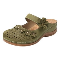 Miayilima Green Sandale Ženske sandale za žene Dame Girls Udobno izdubljeno Out okrugle prste klinove