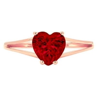1. CT Sjajno srce Clear Simulirani dijamant 18K 18K ružičasto zlato pasijans prsten sz 7.75
