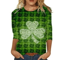 Dnevna majica u St Patricks, plus Veličine Dukseri za žene rukav Shamrock Ispis labavi montažni vrhovi