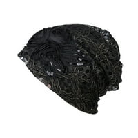 Šeširi za ženskom turbanskom solidnom muslimanskom mislimanu Sniženi čišćenje dame šešira crna jedna veličina